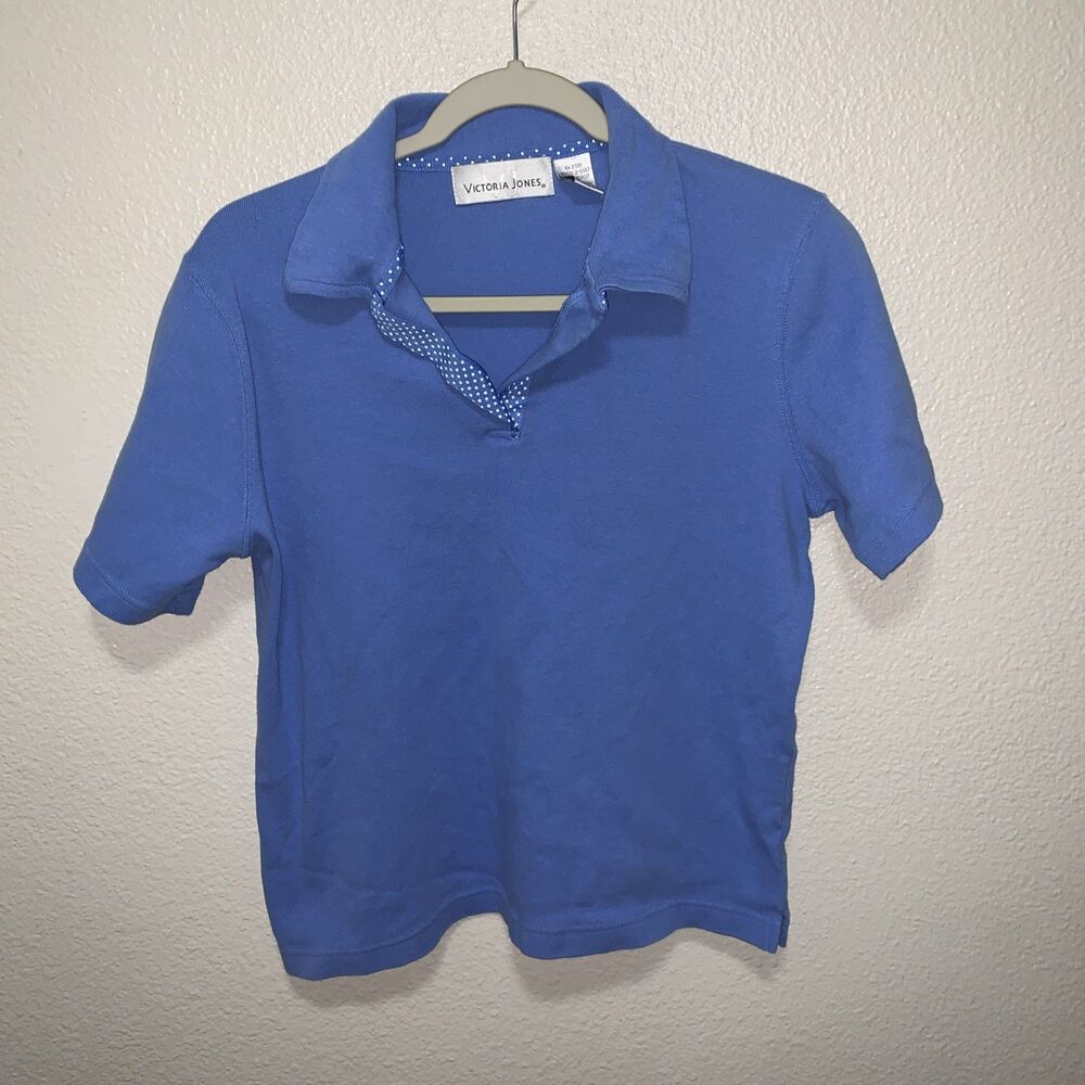 Victoria Jones Women’s Top Size L Blue Polo